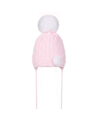 Knitted Pink Pearl Rose Hat-Hats-Children-Clothing-Cutsie Bobbs